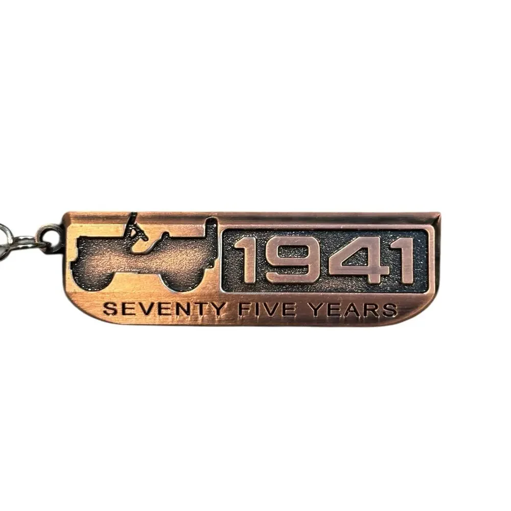 JEEP 75th Anniversary 75 Years 1941 Copper Keychain